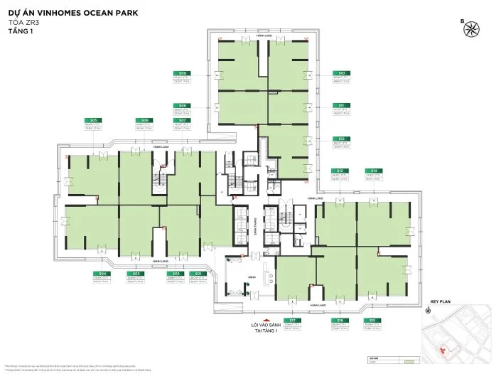 Mặt bằng chi tiết shophouse khối đế lô góc 2 mặt tiền kinh doanh