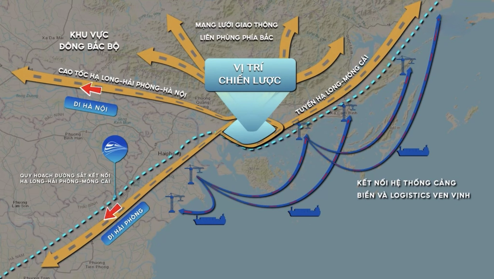 Bản đồ vị trí chiến lược và kết nối giao thông liên vùng phía Bắc của dự án