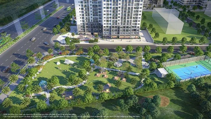 Phối cảnh tổng thể tòa LD1 The London và khu vực xung quanh