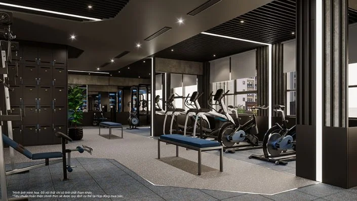Phòng tập gym hiện đại, trang bị đầy đủ tại tòa LD1 The London