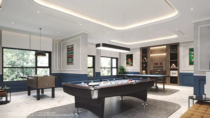 Khu vực giải trí đa năng với bida và foosball tại tầng 2 tòa LD1